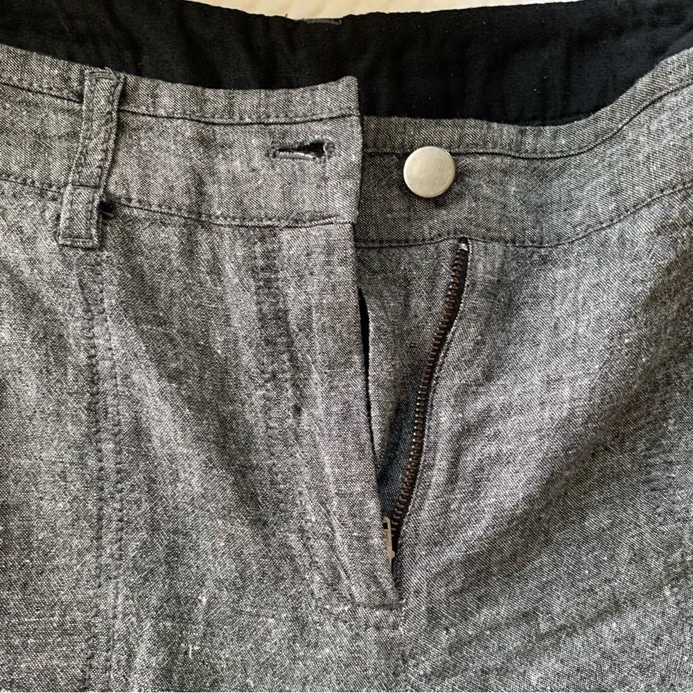 Willi Smith 6 Grey Black Linen Blend Pants SLIM CUT THIGHS Straight Leg Summer